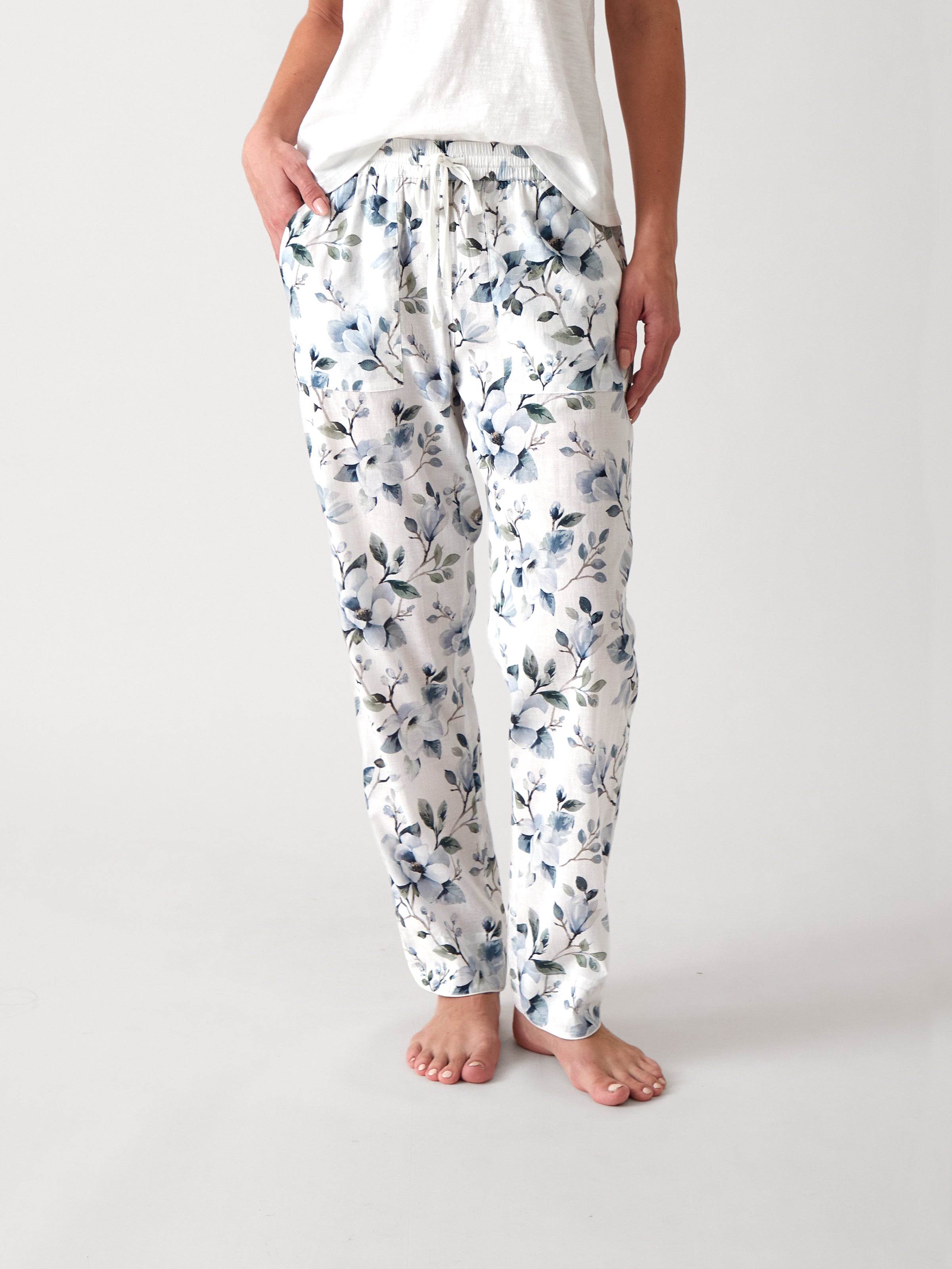 Magalie PJ Pants | Blue Floral-1