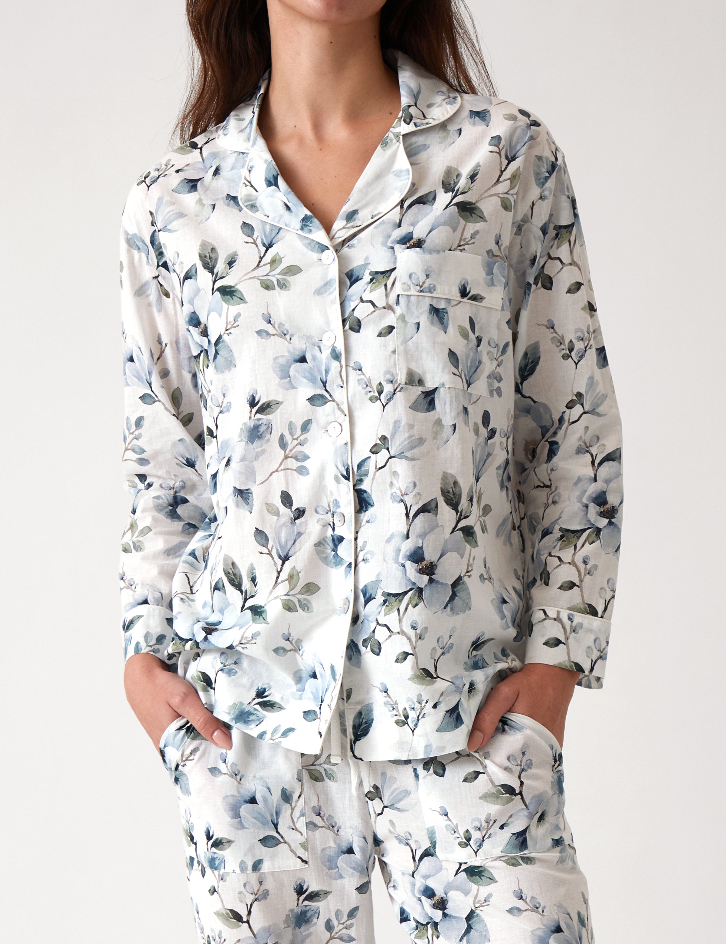 Magalie PJ Shirt | Blue Floral-1