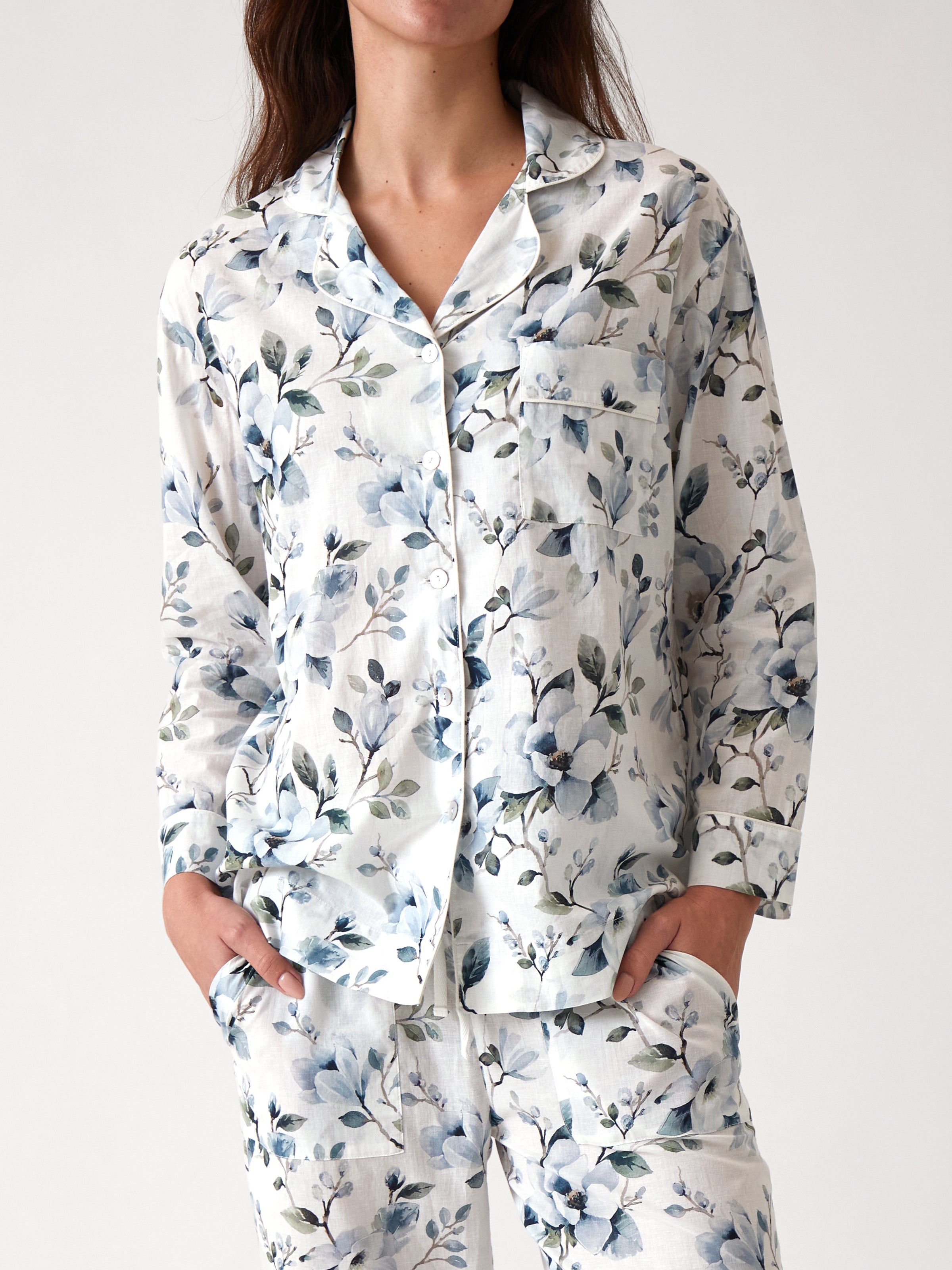 Magalie PJ Shirt | Blue Floral-1