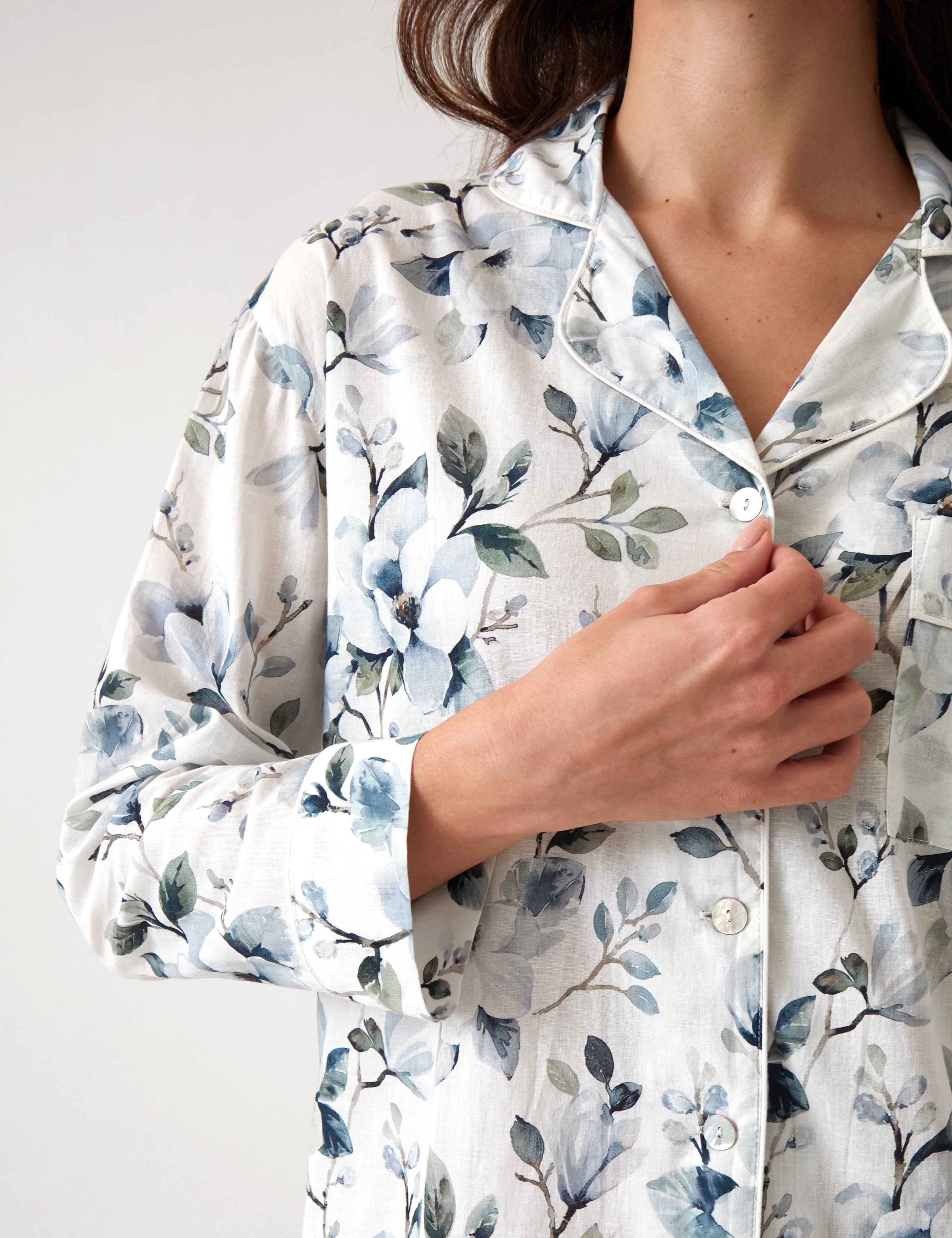 Magalie PJ Shirt | Blue Floral-2