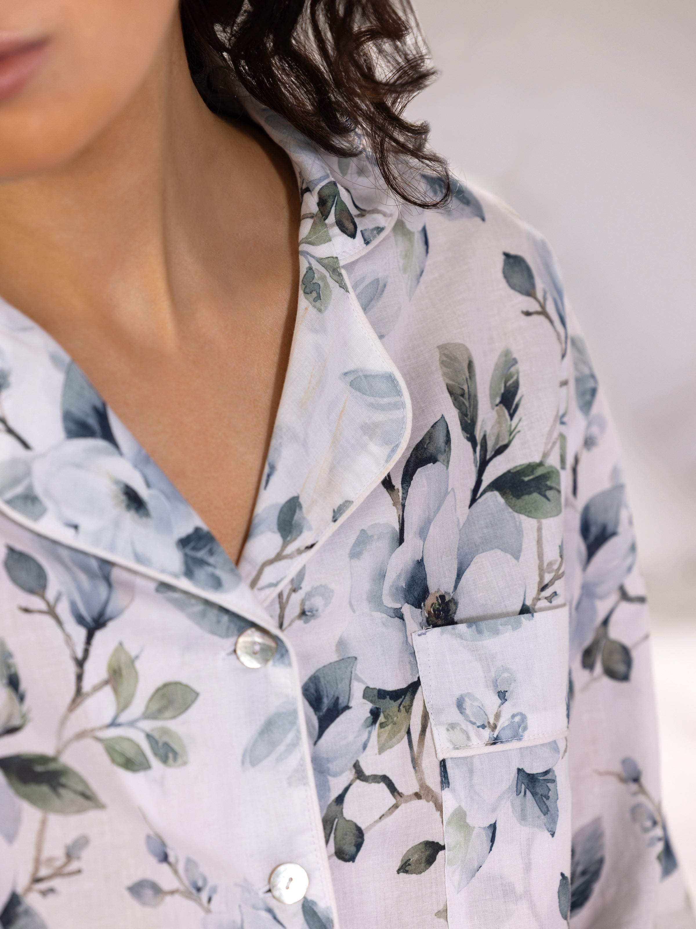 Magalie PJ Shirt | Blue Floral-5