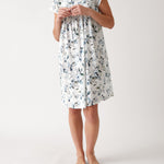Magalie Pintuck Nightie | Blue Floral-1