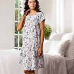 Magalie Pintuck Nightie | Blue Floral-3