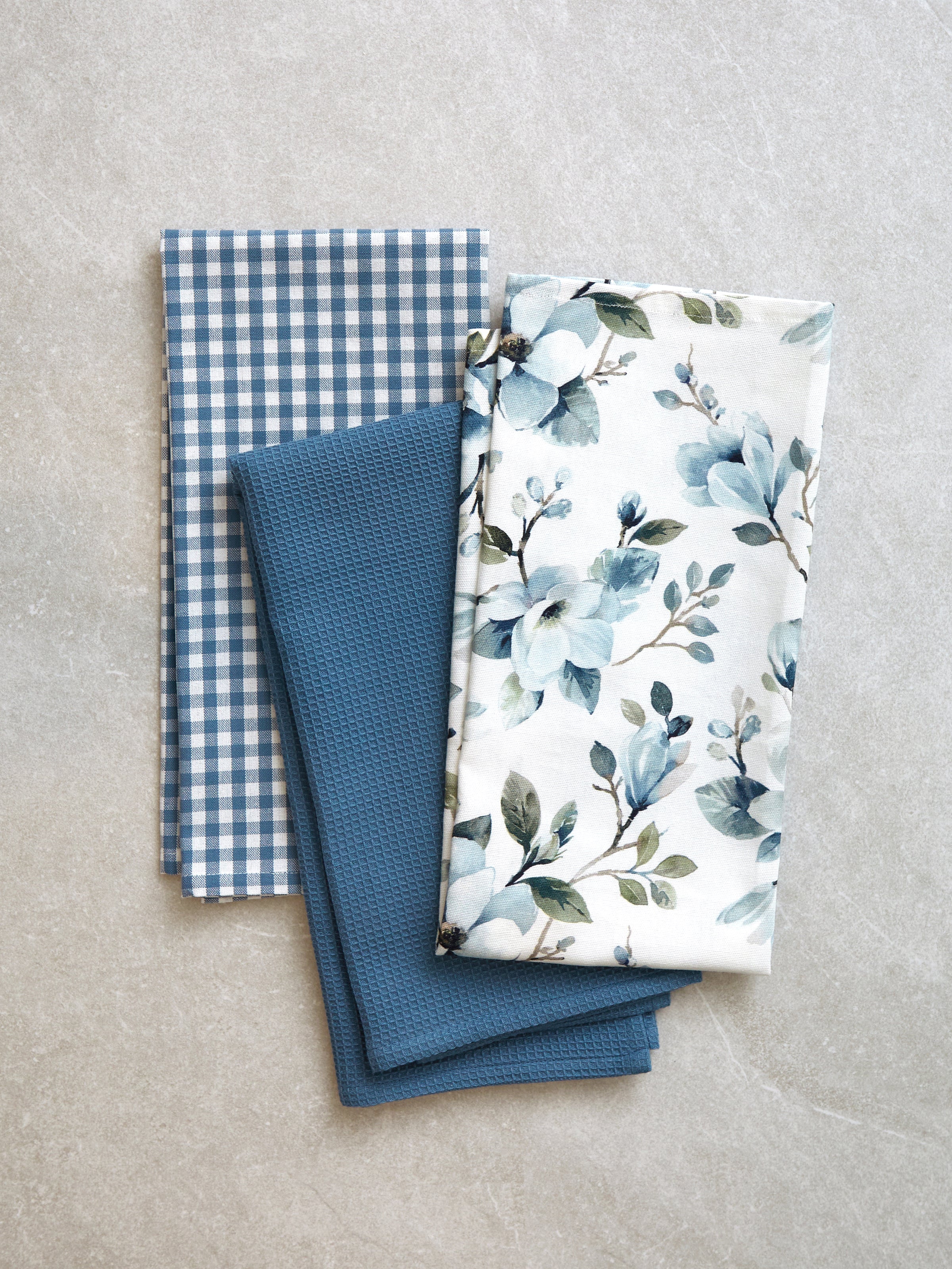 Magalie Tea Towel Set of 3 | Blue Multi-1