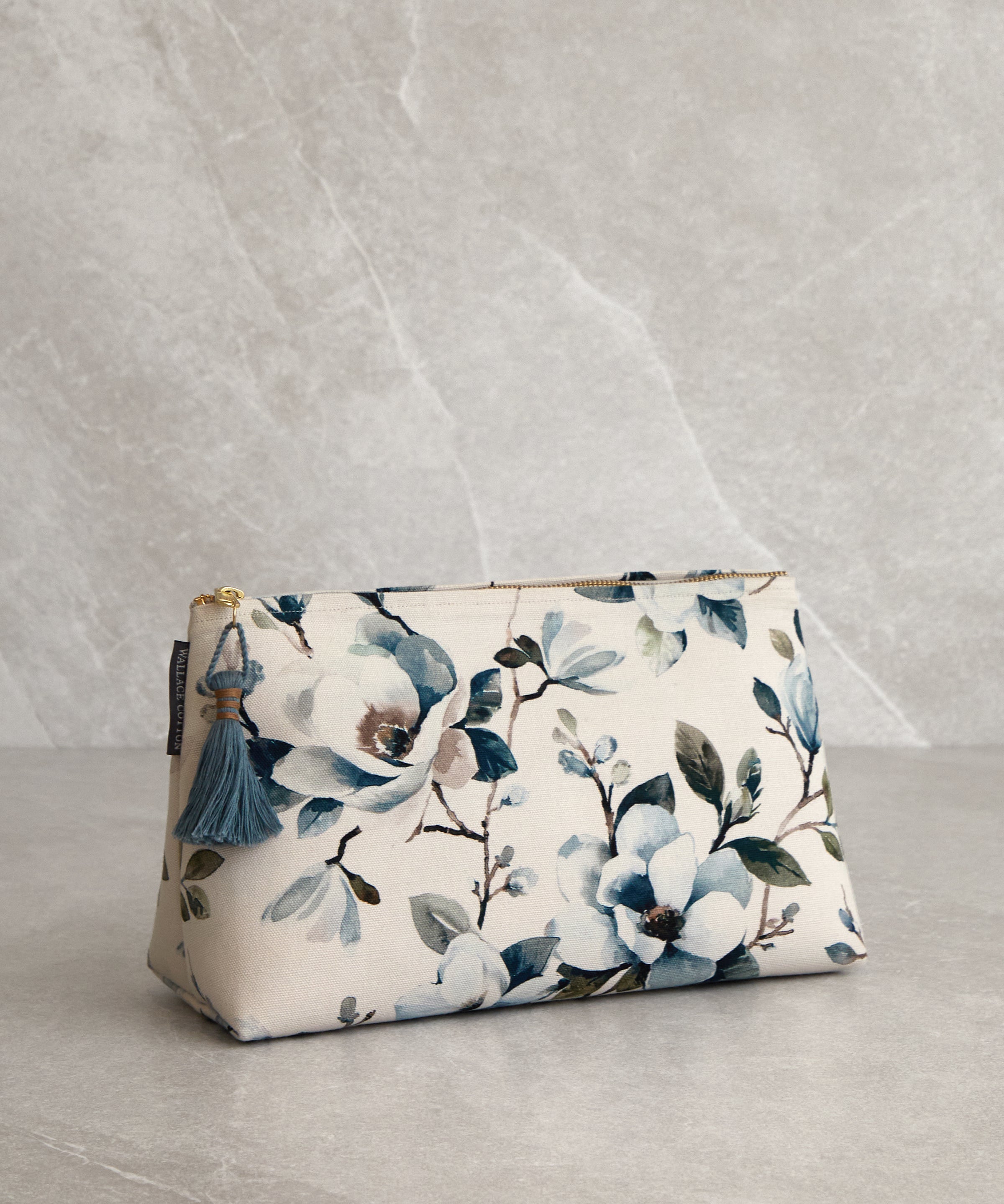 Magnolia Large Bath Bag | Blue Floral-1