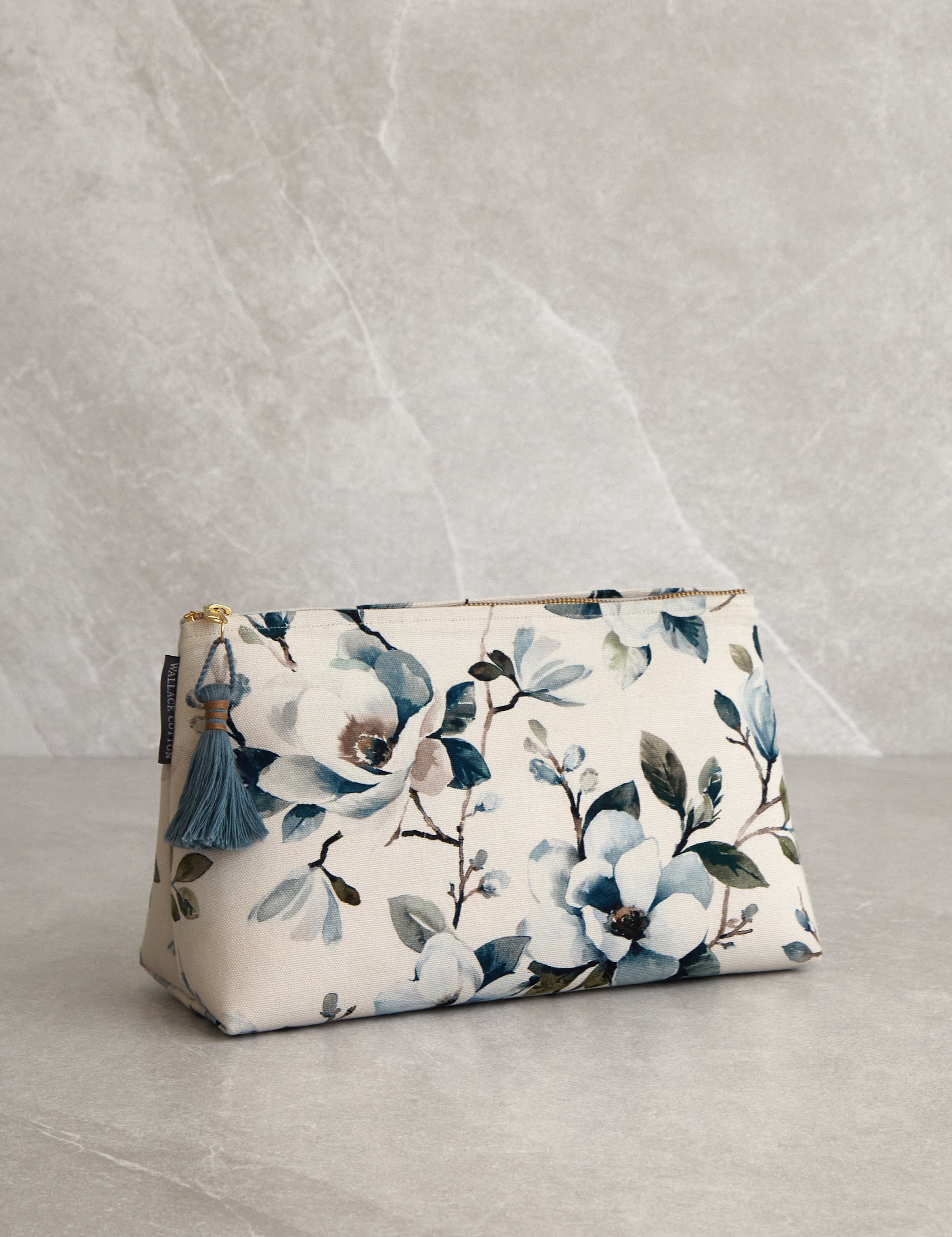 Magnolia Large Bath Bag | Blue Floral-1