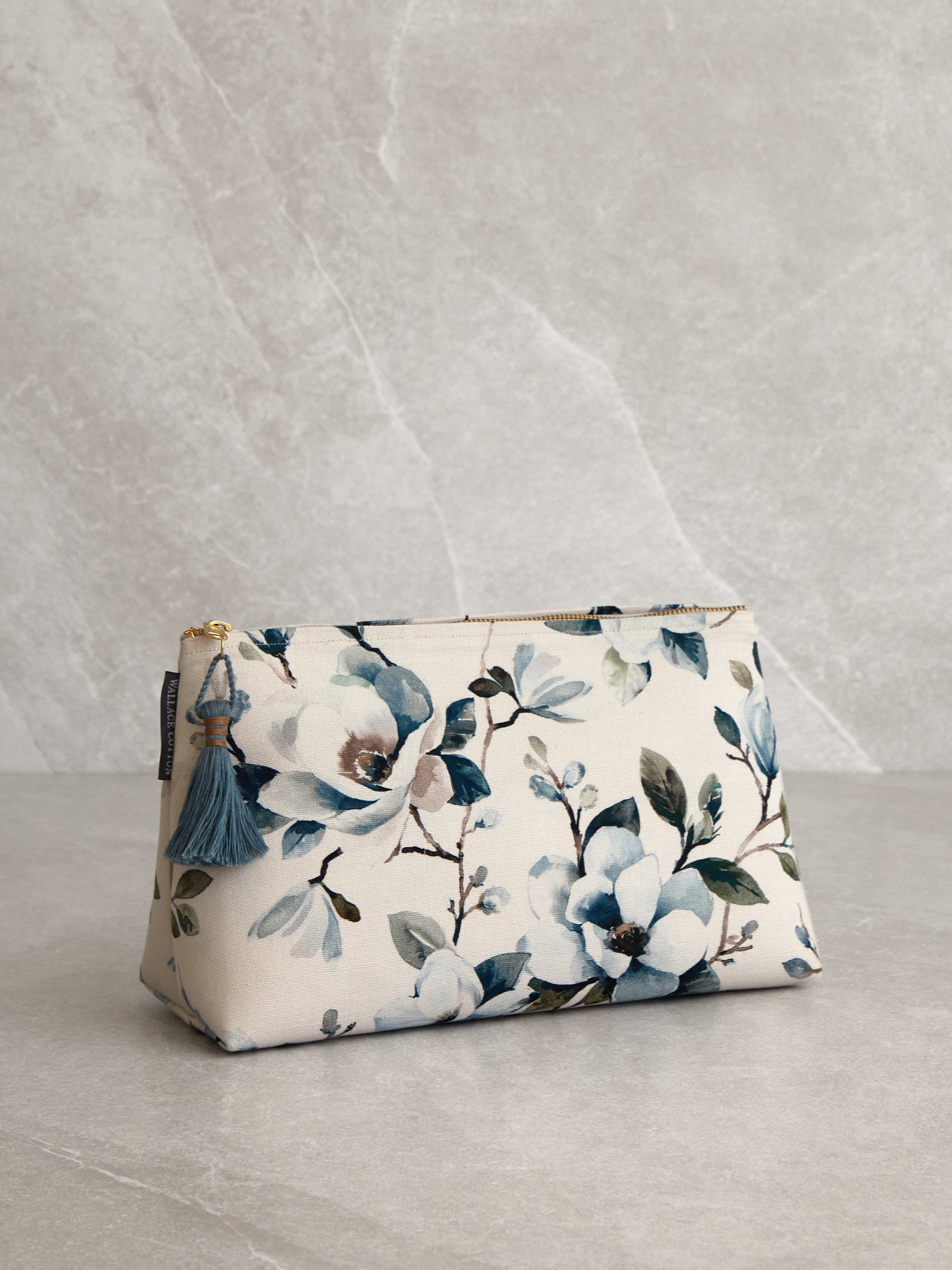 Magnolia Large Bath Bag | Blue Floral-1