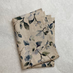 Magnolia Linen Tea Towel | Blue Floral-1