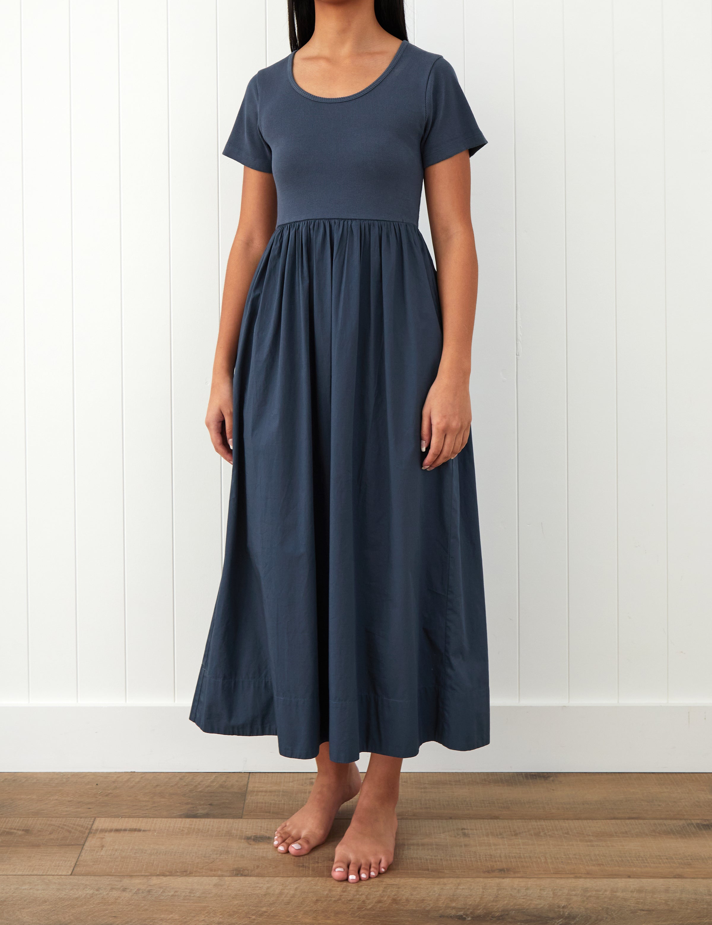 Malta Poplin Dress | Ink-1