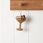 Martini Glass Beaded Christmas Decoration | Gold-1