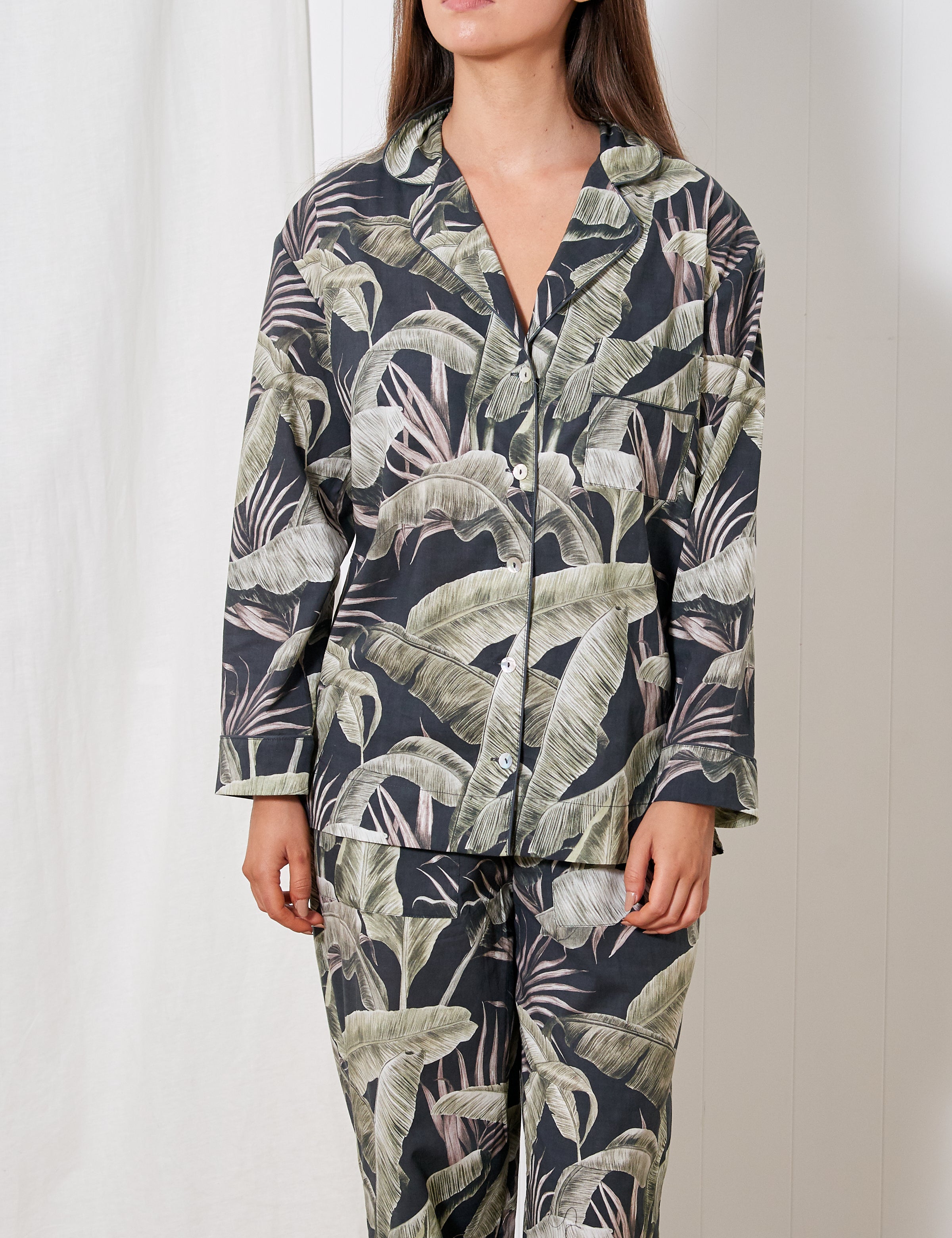 Mira Long Sleeve PJ Shirt | Leaf-1
