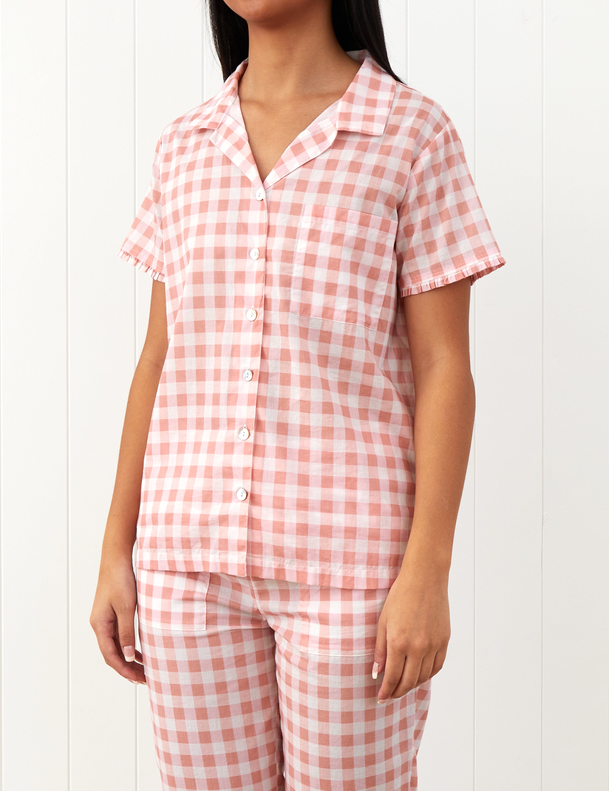 Molly PJ Shirt | Pink Gingham-1