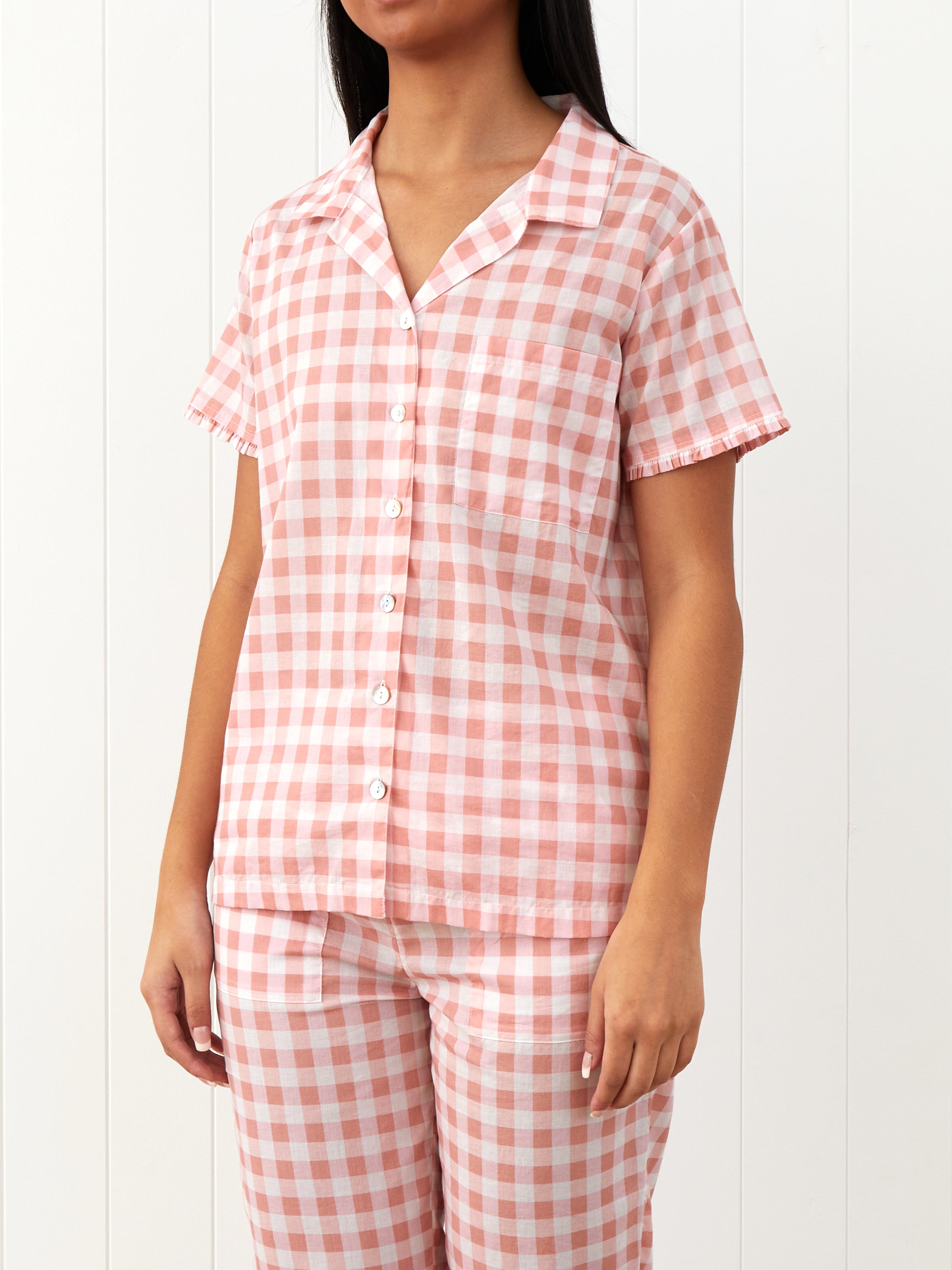 Molly PJ Shirt | Pink Gingham-1