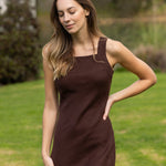 Monaco Linen Bias Dress | Chocolate-5