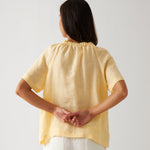 Monaco Linen Gathered Top | Butter-4