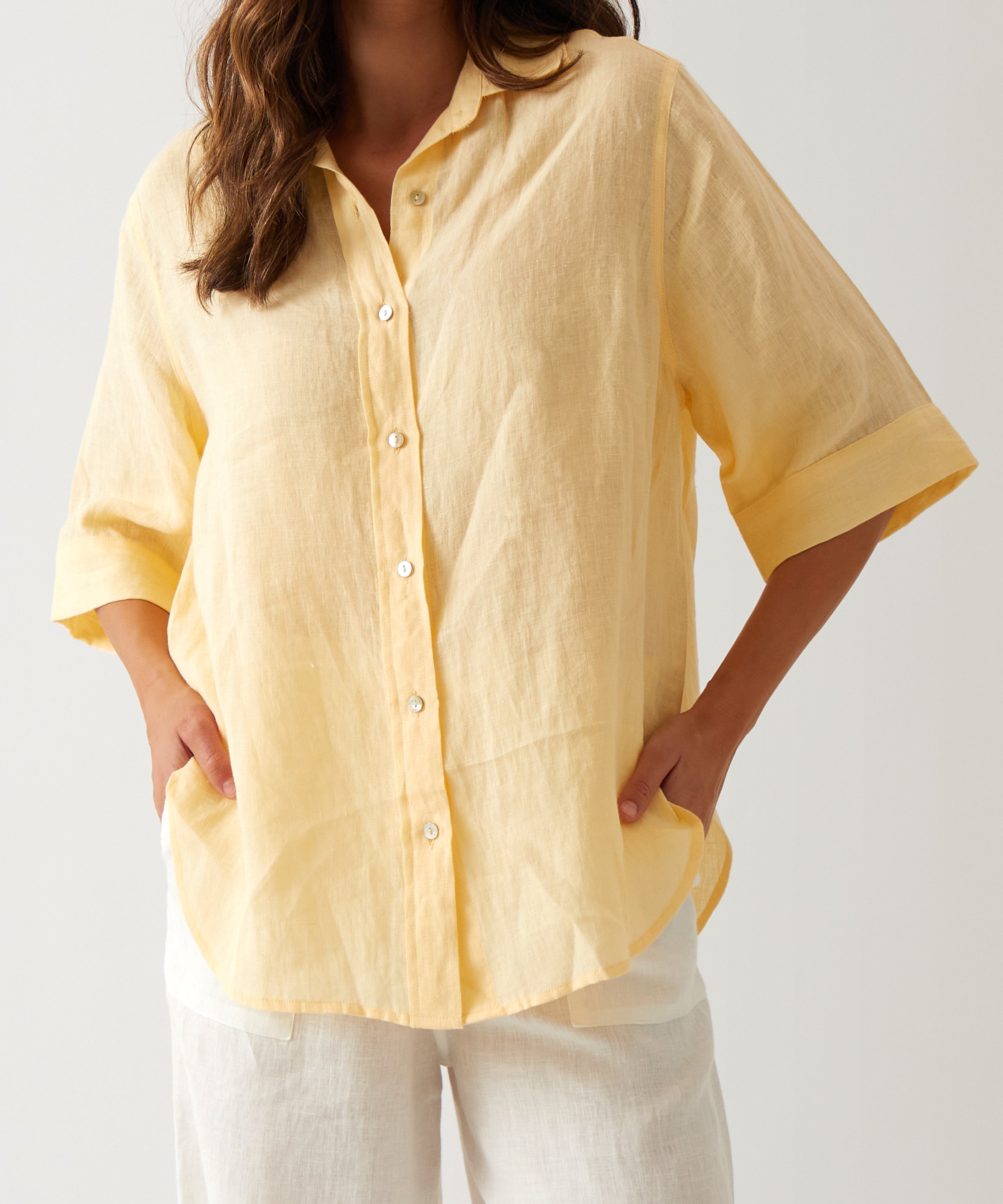Monaco Linen Shirt | Butter-1