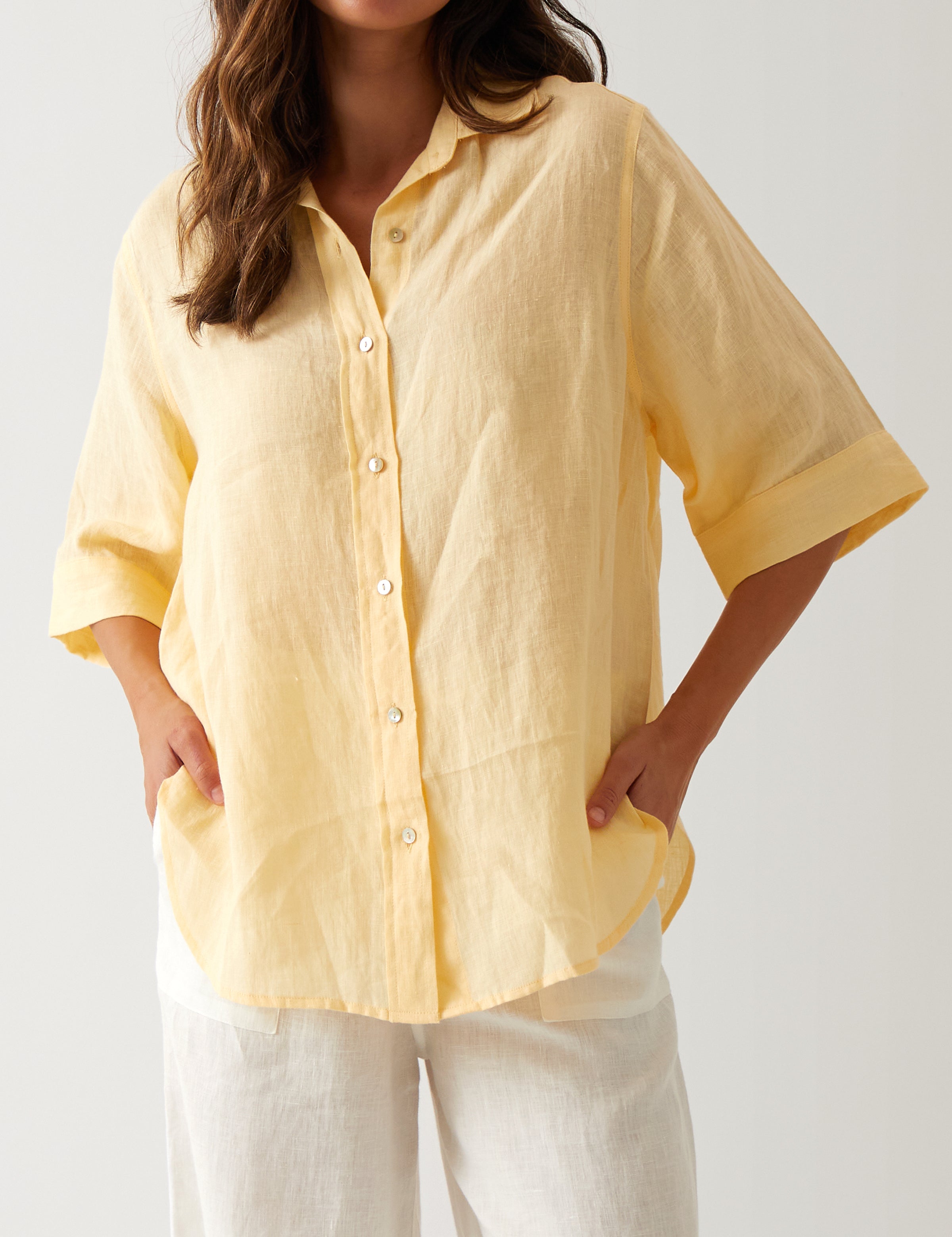 Monaco Linen Shirt | Butter-1