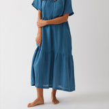 Monaco Linen Tier Dress | Ocean-1
