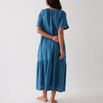 Monaco Linen Tier Dress | Ocean-4