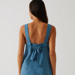 Monaco Linen Wide Strap Top | Ocean-4