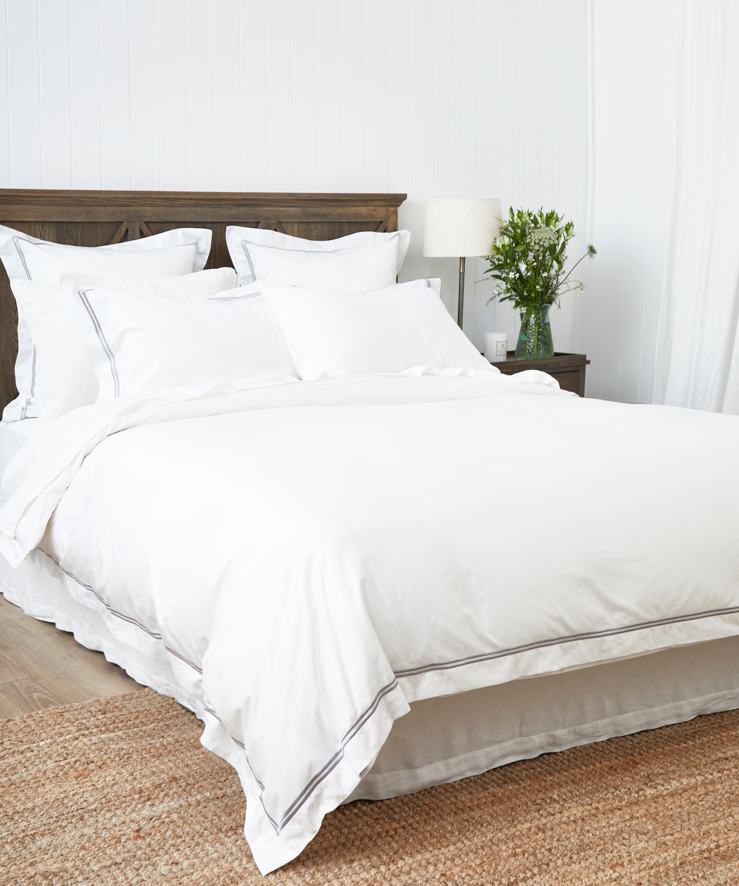 Monarch Duvet Cover Set | Grey White-3