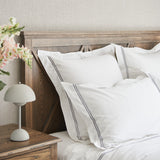 Monarch European Pillowcase | Grey White-2