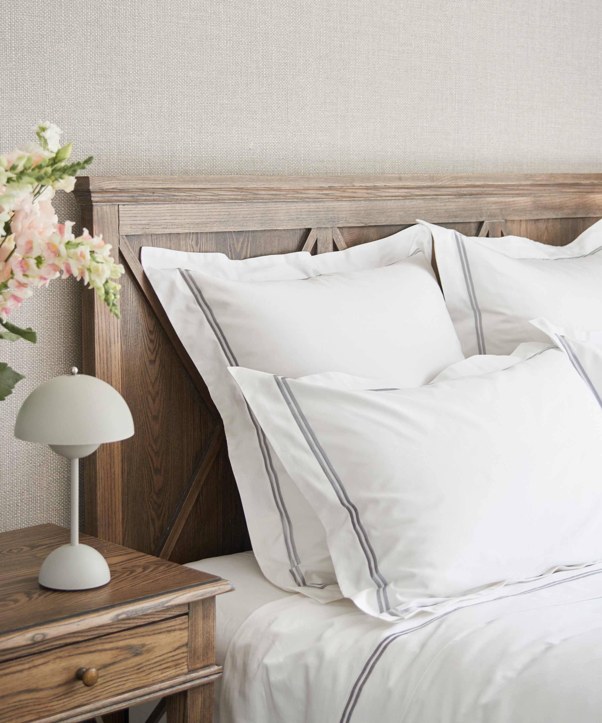 Monarch European Pillowcase | Grey White-2