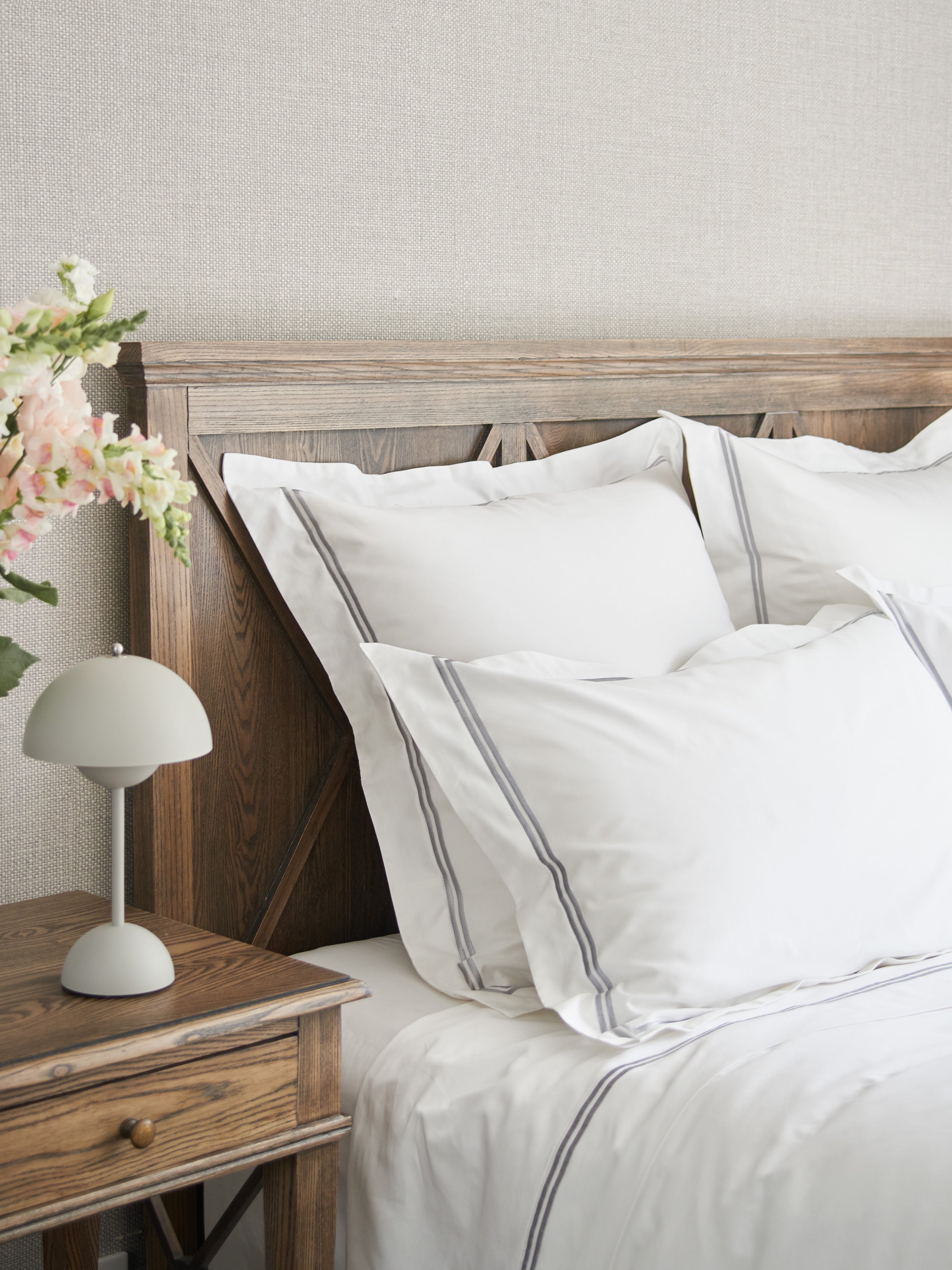 Monarch European Pillowcase | Grey White-2