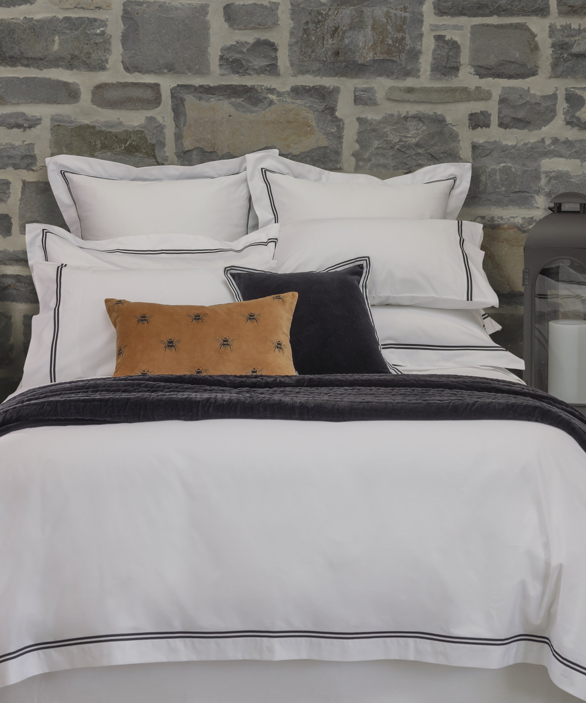Monarch Standard Pillowcase Set | Black White-2
