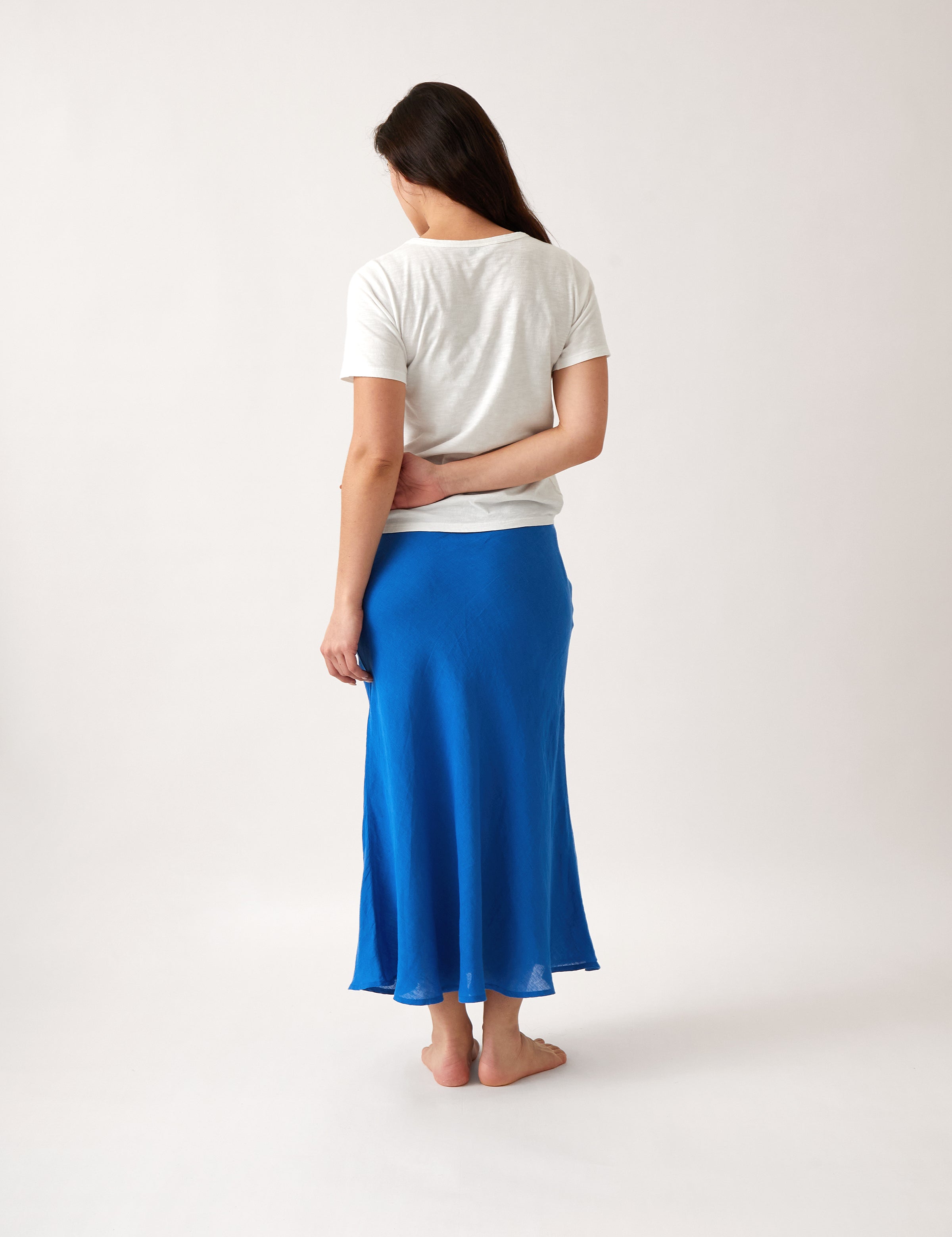 Mykonos Linen Bias Skirt | Topaz-4