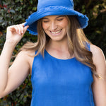 Mykonos Linen Hat | Topaz-3