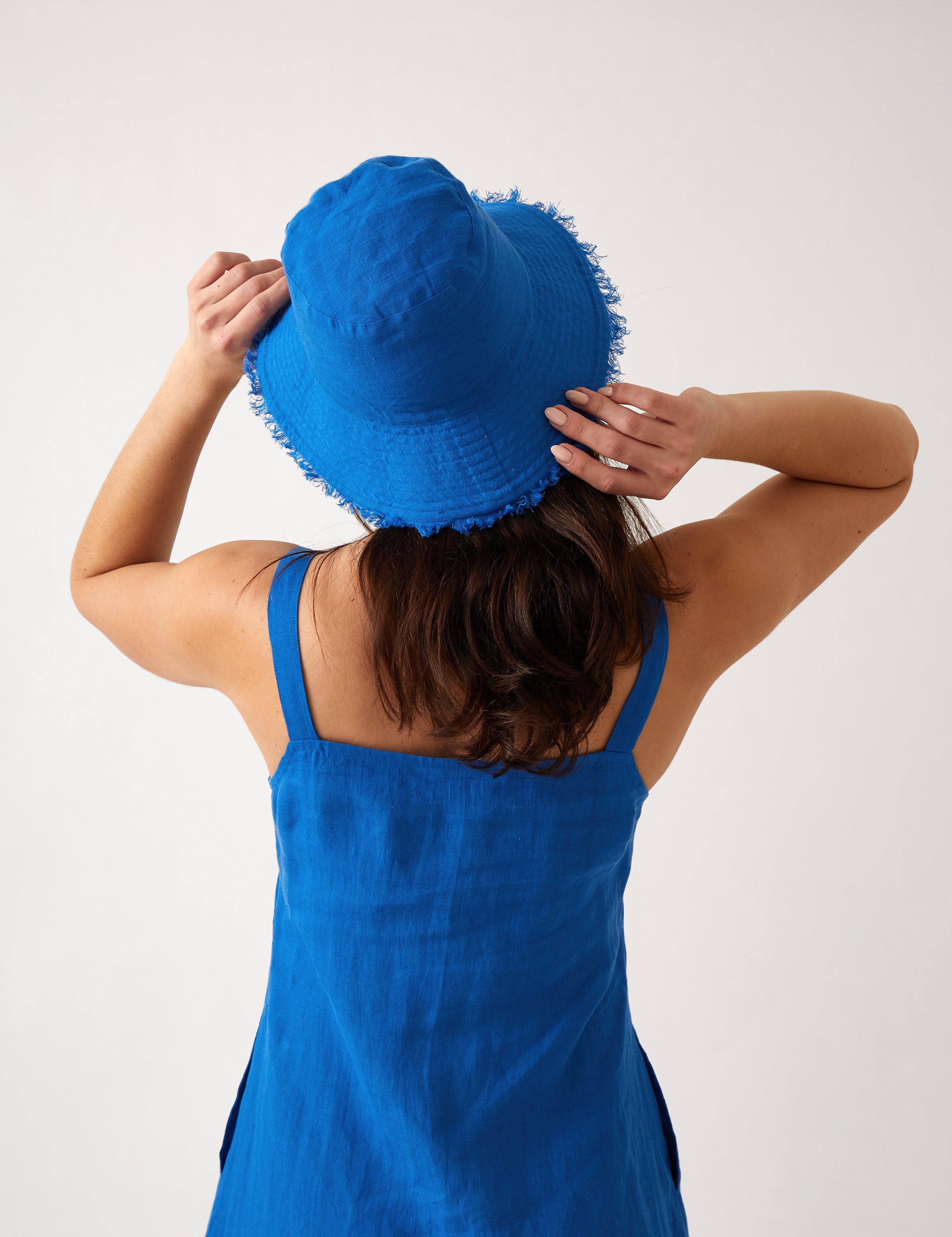 Mykonos Linen Hat | Topaz-4