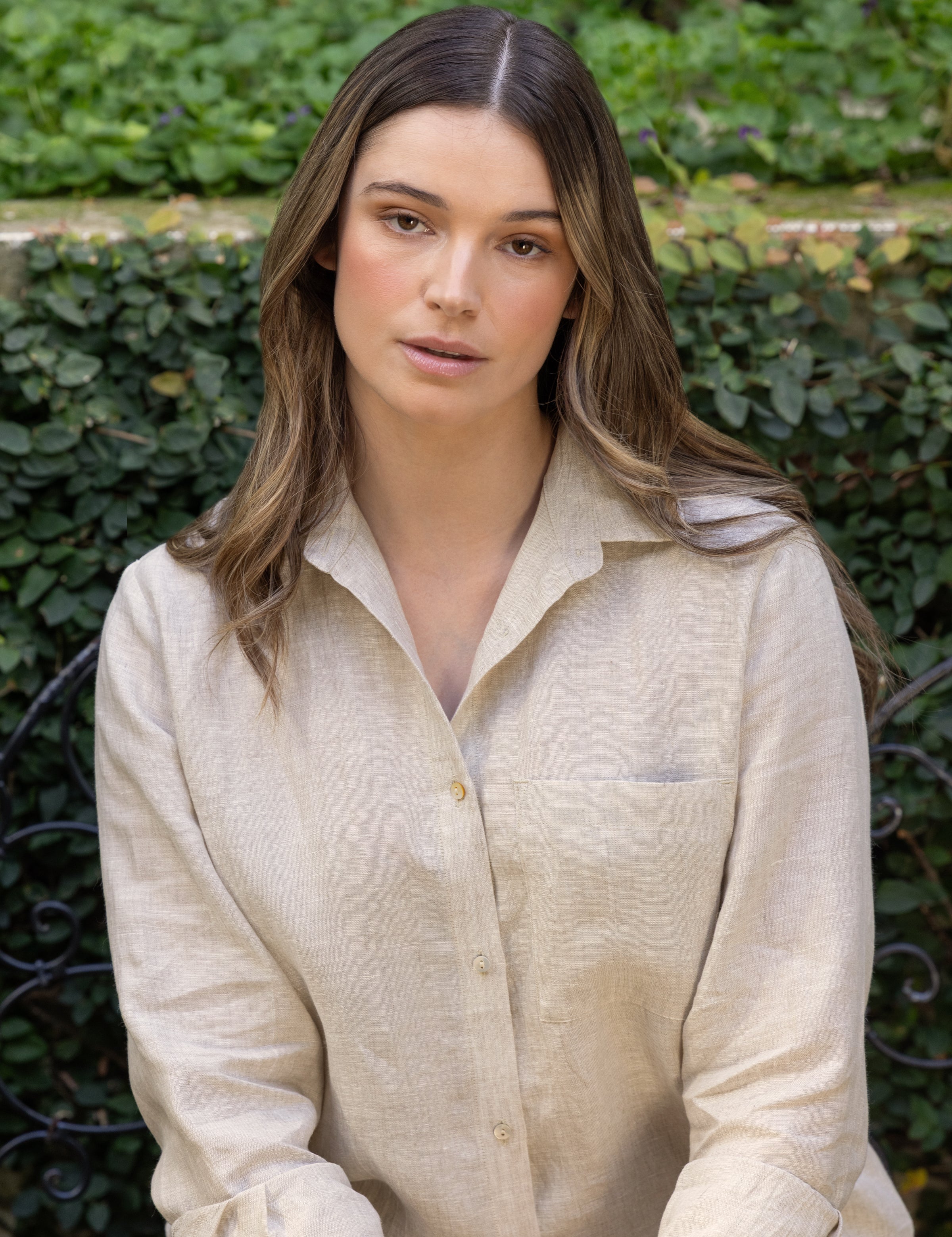 Mykonos Linen Long Sleeve Shirt | Natural-3