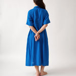 Mykonos Linen Pintuck Shirt Dress | Topaz-4