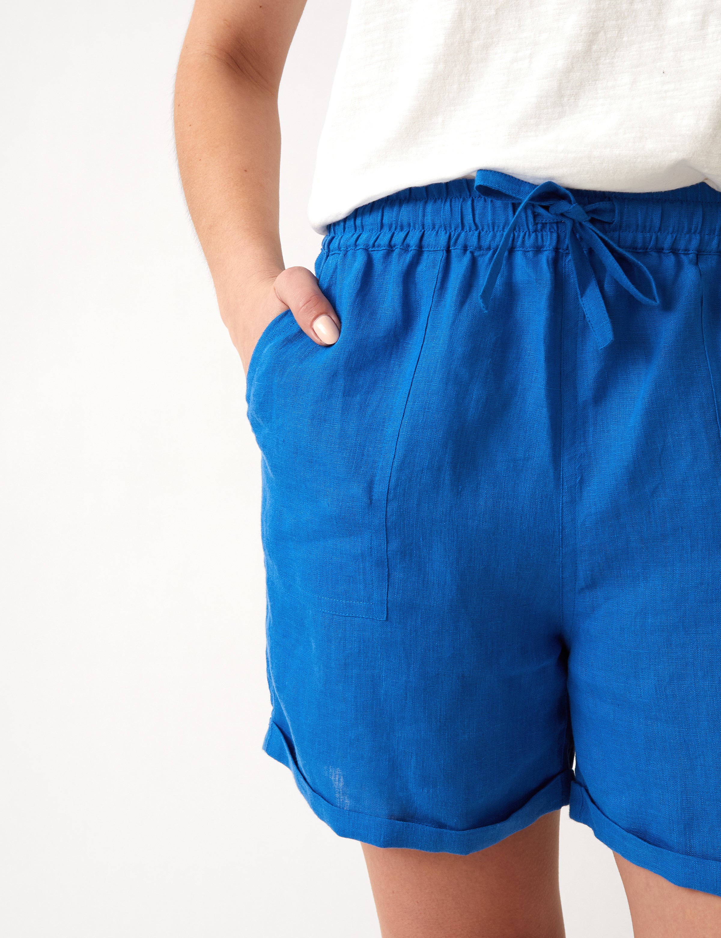 Mykonos Linen Shorts | Topaz-2