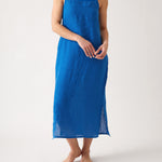 Mykonos Linen Square Neck Dress | Topaz-1