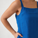 Mykonos Linen Square Neck Dress | Topaz-2