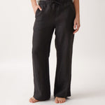 Mykonos Linen Straight Leg Pants | Black-1