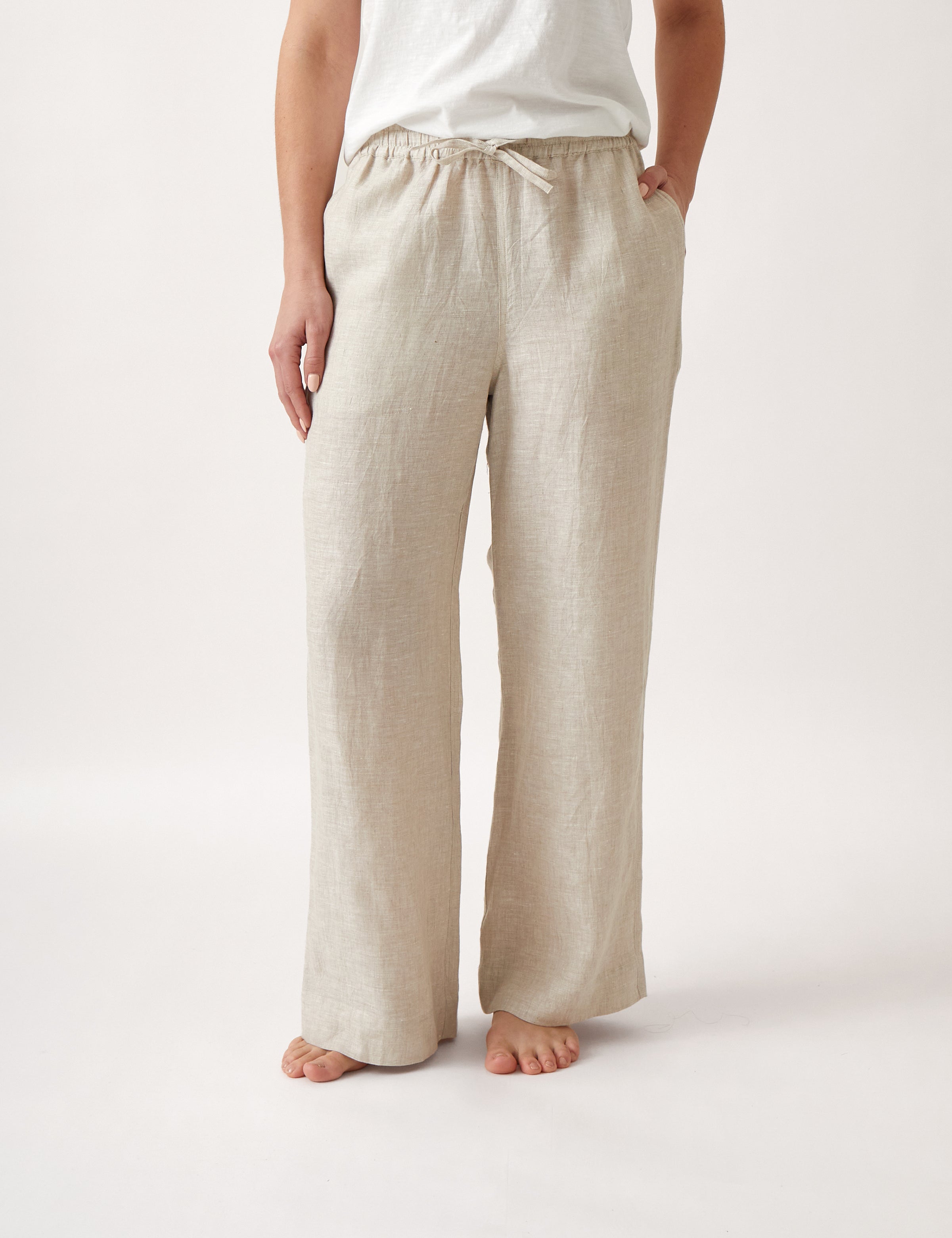 Mykonos Linen Straight Leg Pants | Natural-1