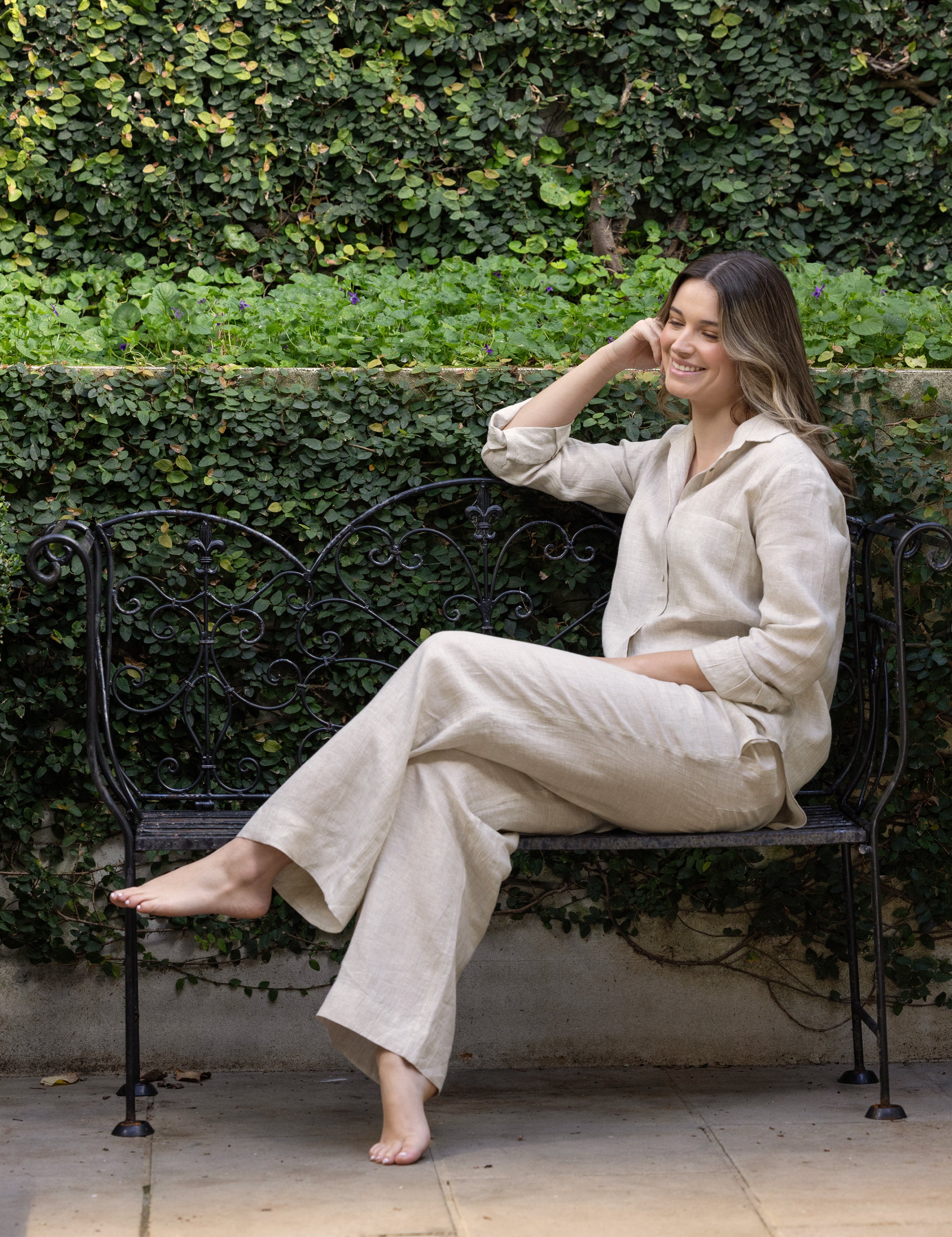 Mykonos Linen Straight Leg Pants | Natural-3