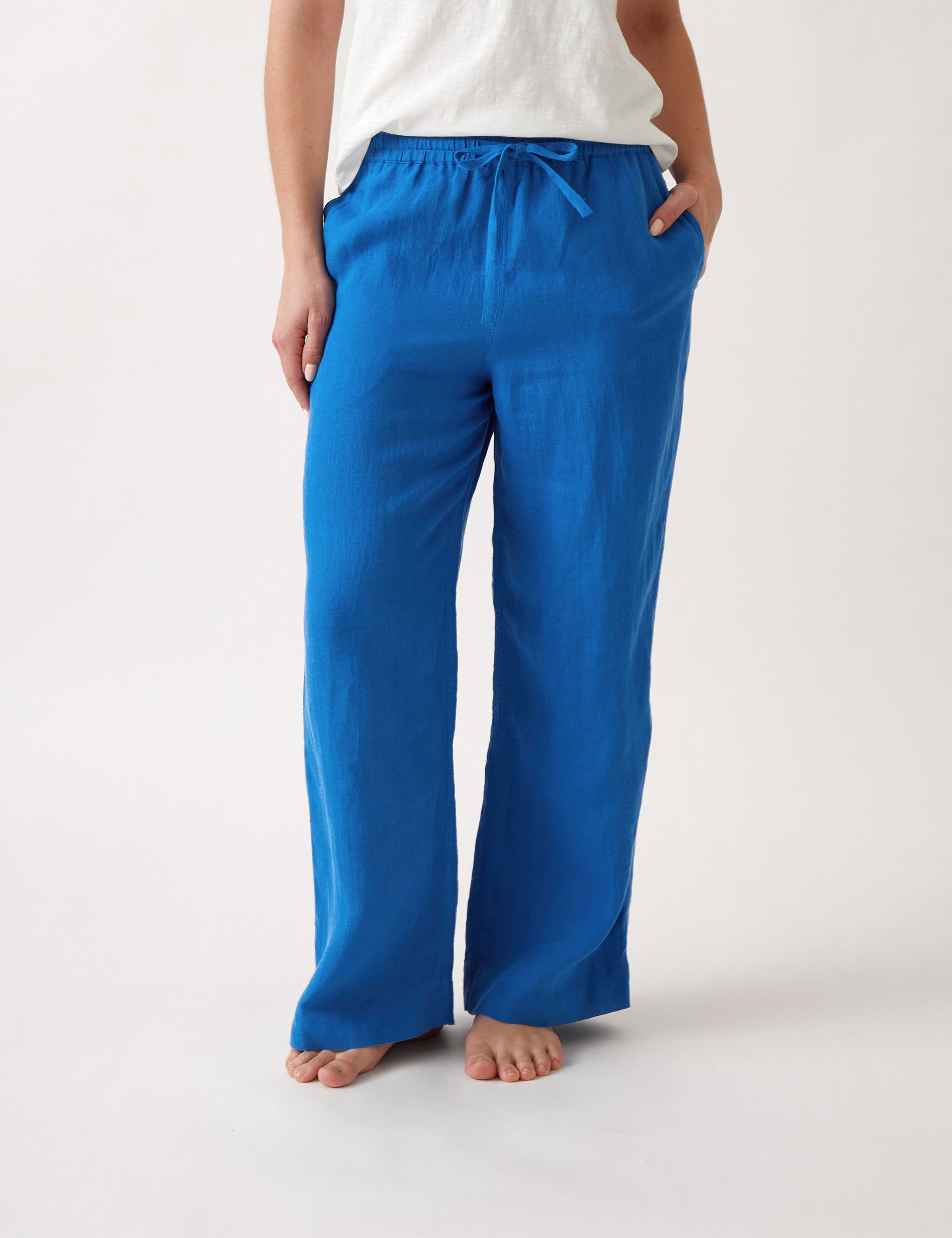 Mykonos Linen Straight Leg Pants | Topaz-1