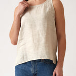 Mykonos Linen Tunic Singlet | Natural-1
