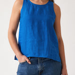 Mykonos Linen Tunic Singlet | Topaz-1