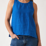 Mykonos Linen Tunic Singlet | Topaz-1