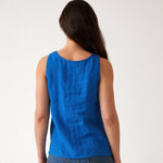 Mykonos Linen Tunic Singlet | Topaz-4