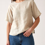 Mykonos Linen Tunic Top | Natural-1