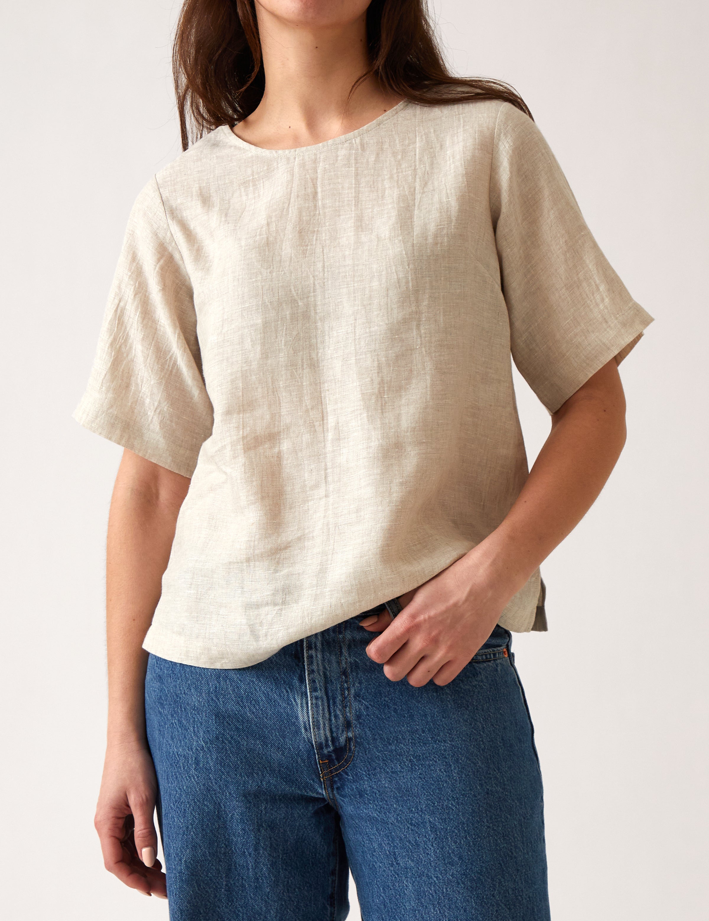 Mykonos Linen Tunic Top | Natural-1