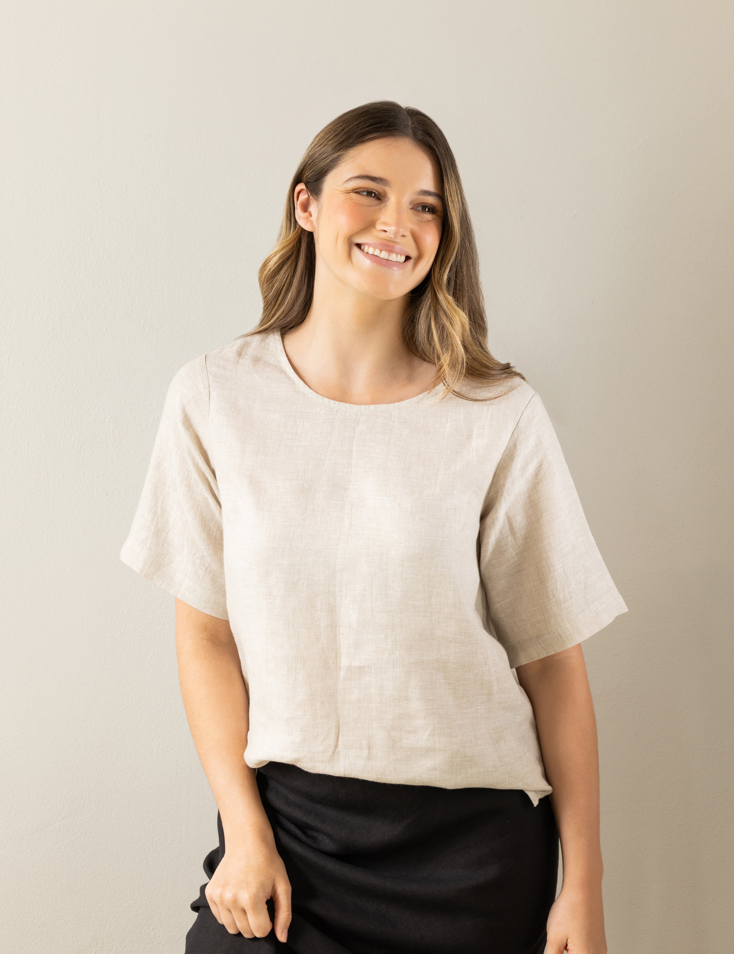 Mykonos Linen Tunic Top | Natural-3