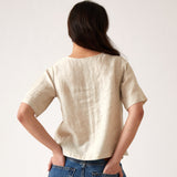 Mykonos Linen Tunic Top | Natural-4