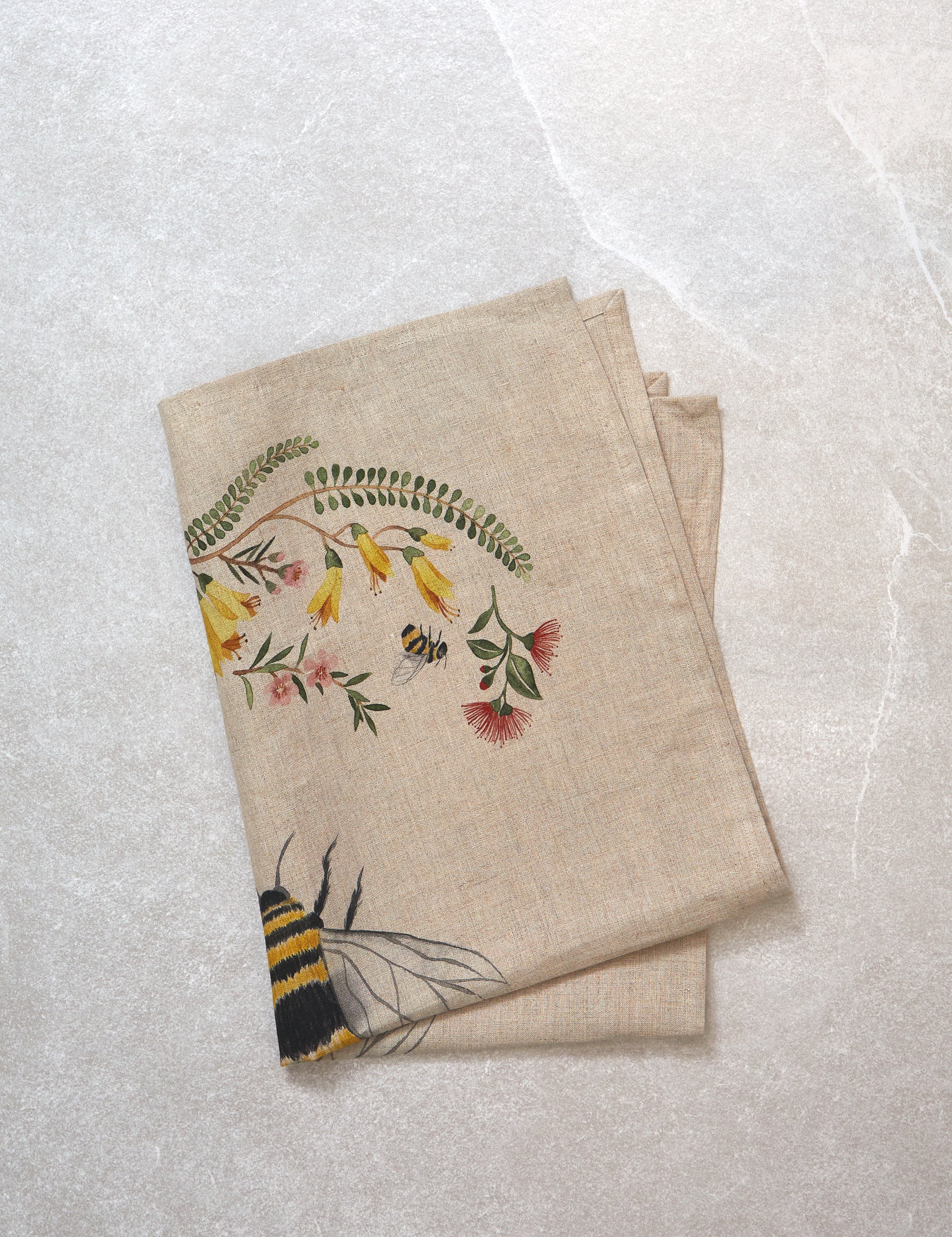 Native Bee Linen Tea Towel | Multi-1